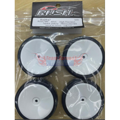 RUSH 40VS High Precision Type-A Yellow Preglude Tire Set #RU0947